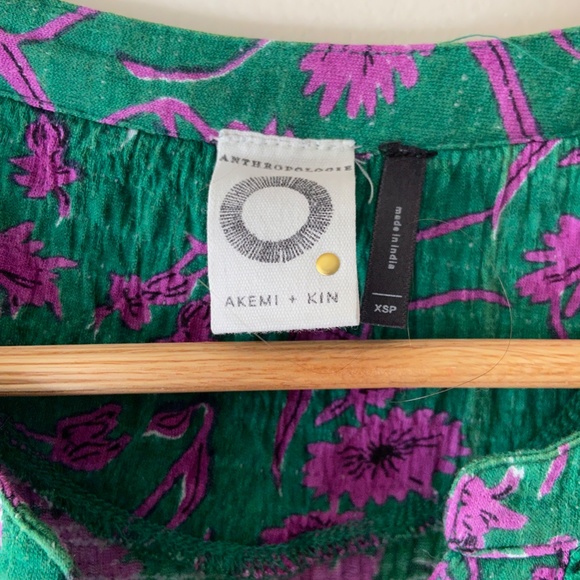 Anthropologie Akemi + Kim Veria Floral Peplum Tunic Top XSP - Picture 5 of 6